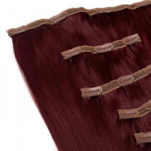 SEAMLESS1 HAIR EXTENSIONS ΤΡΕΣΑ ΜΕ ΚΛΙΠ 5 ΚΟΜΜΑΤΙΑ MERLOT 55ΕΚ