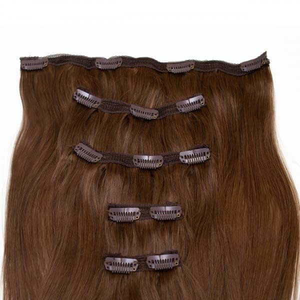 SEAMLESS1 HAIR EXTENSIONS ΤΡΕΣΑ ΜΕ ΚΛΙΠ 5 ΚΟΜΜΑΤΙΑ MOCHA 55ΕΚ