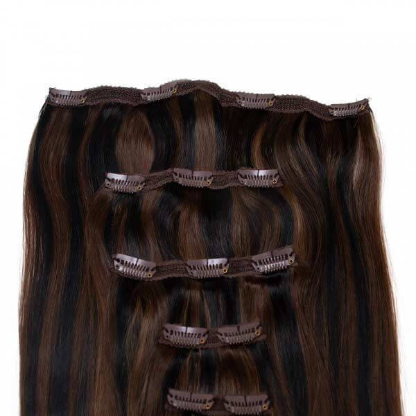 SEAMLESS1 HAIR EXTENSIONS ΤΡΕΣΑ ΜΕ ΚΛΙΠ 5 ΚΟΜΜΑΤΙΑ MOCHA BLEND 55ΕΚ