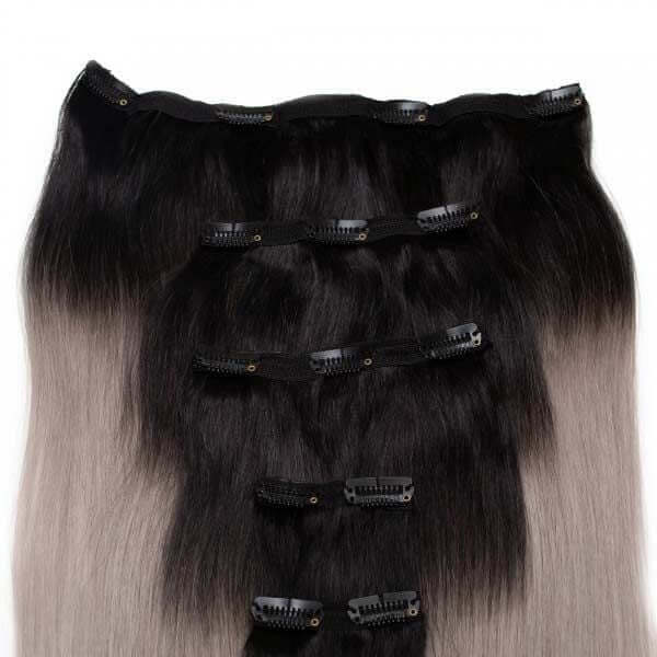 SEAMLESS1 HAIR EXTENSIONS ΤΡΕΣΑ ΜΕ ΚΛΙΠ 5 ΚΟΜΜΑΤΙΑ SALT N PEPPER 55ΕΚ